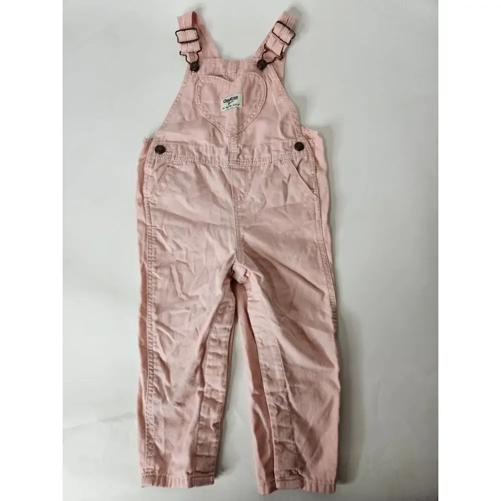 OshKosh B’Gosh Overalls 24M Pink Denim Farm Work Western Rodeo Riding Ranch